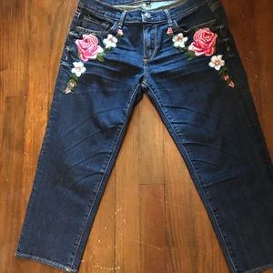 Driftwood embroidered floral jeans